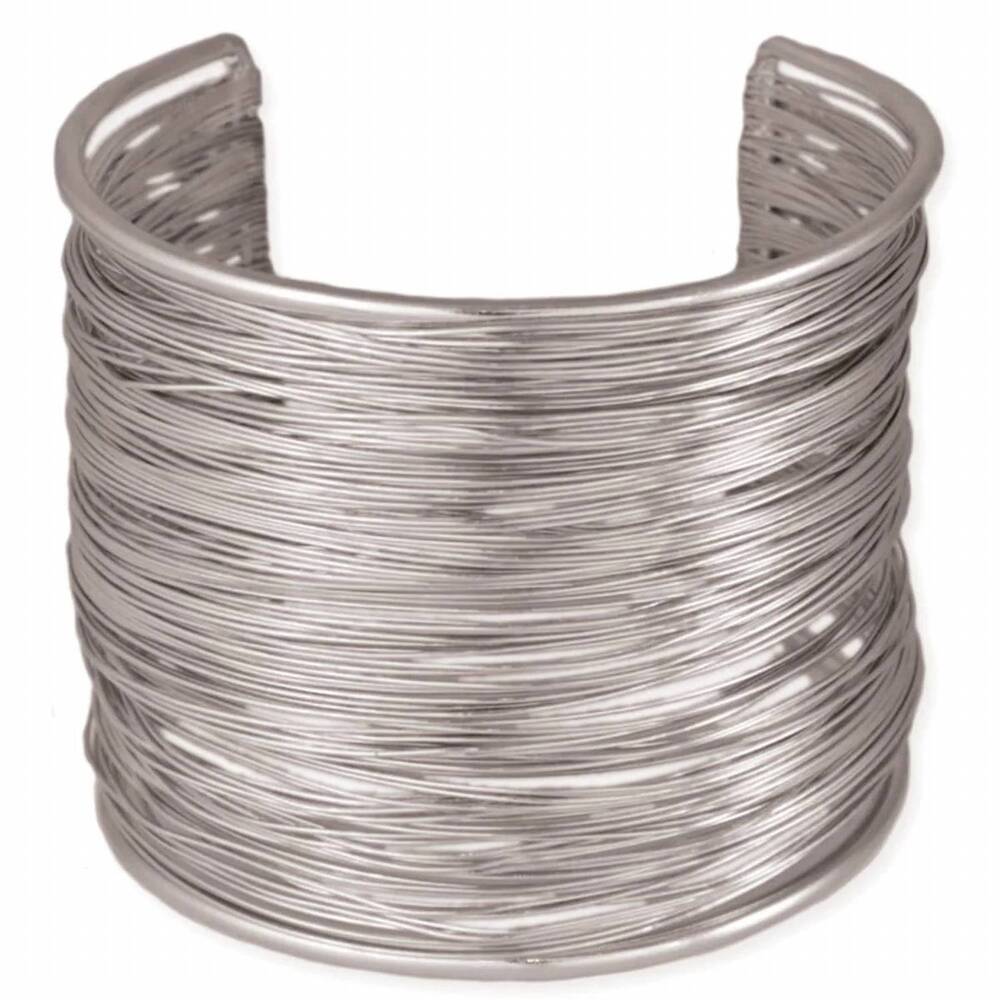 NEW ZAD women's wide wire cuff bracelet in silver